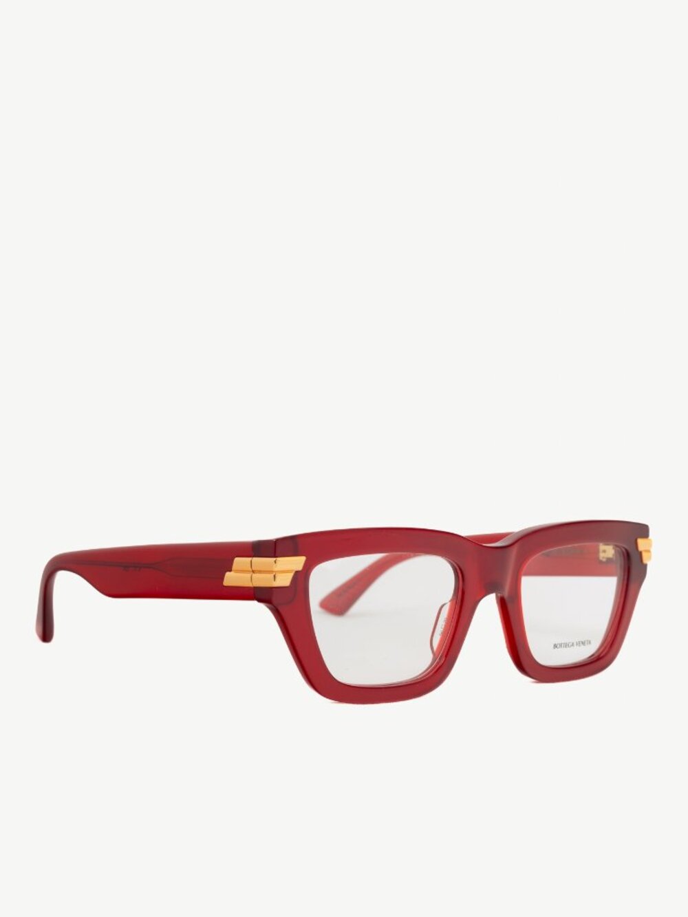 Bottega Veneta BV1190O Transparent Burgundy Rectangular Glasses